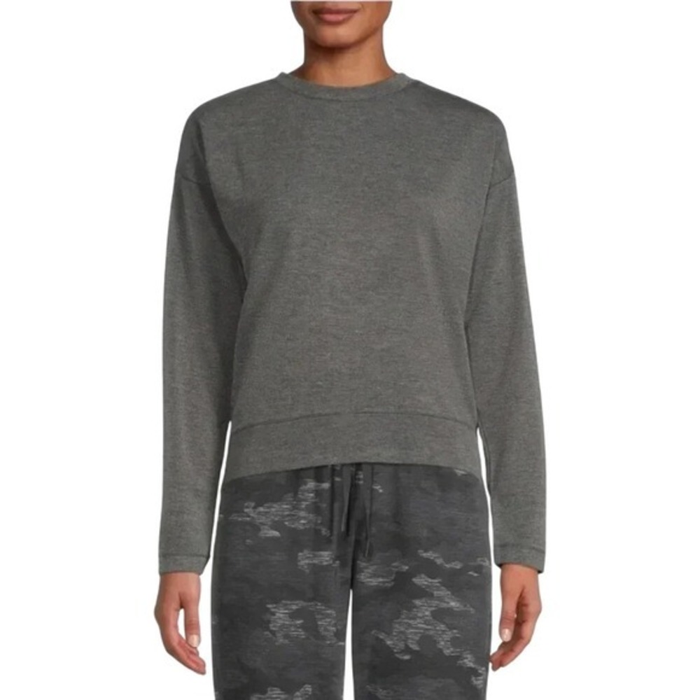 Gray Crew Neck Long Sleeve Sweatshirt Pullover Casual‎ Everyday Top